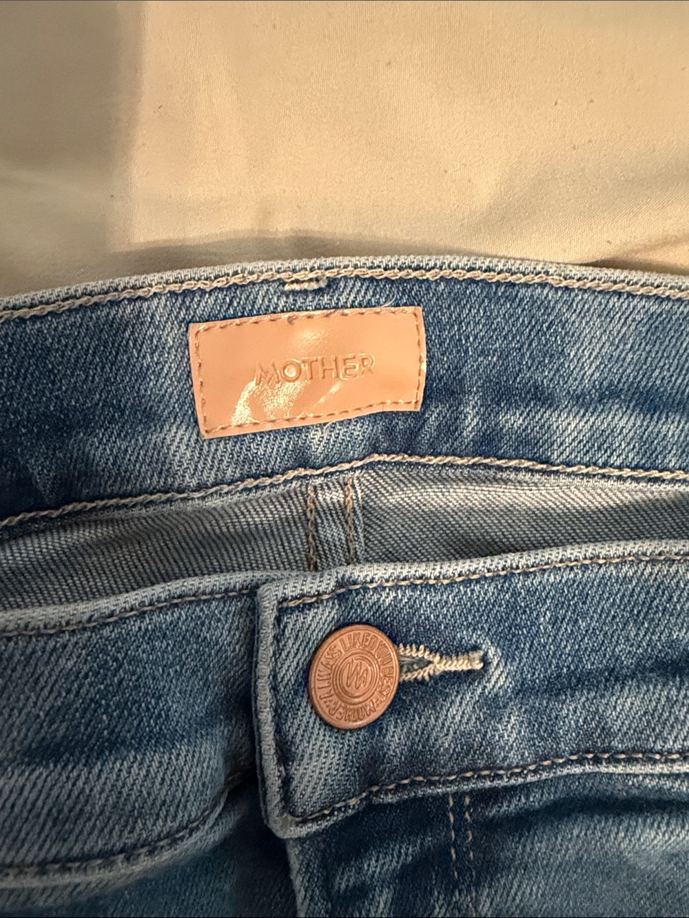MOTHER Light Blue High-Rise Jeans